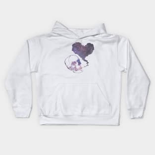 Smoking galaxy skull Kids Hoodie